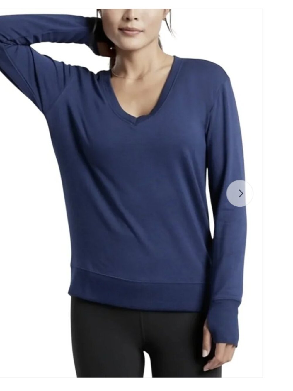 Athleta Sunrise Sweatshirt V Neck Navy Sweatshirt Plus Size 3X
